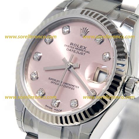 rolex datejust 31mm quadrante rosa|rolex oyster diamond set.